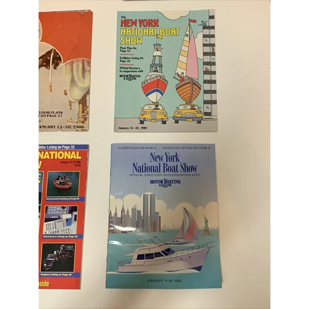Lot Of 6 New York National Boat Show Directory Magazine Books 1980s, 90, 00 VTG!